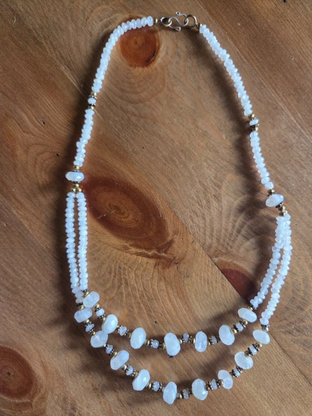 Handmade Genuine Moonstone Layered Necklace